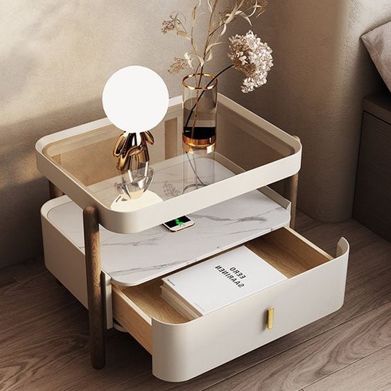 Elegant Nightstand with Storage