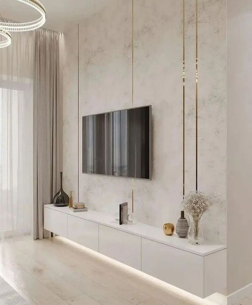 "Minimalist Oasis: A Serene TV Unit Design