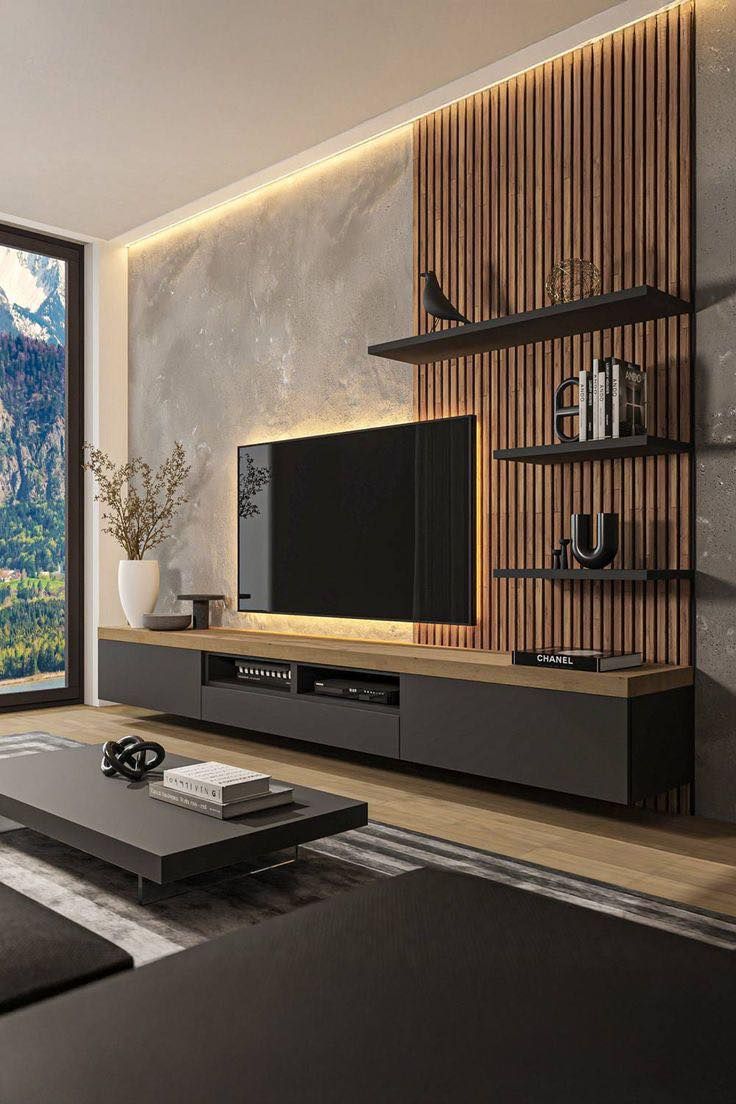 Marble Chic: Modern TV Unit with Sophisticated Flair