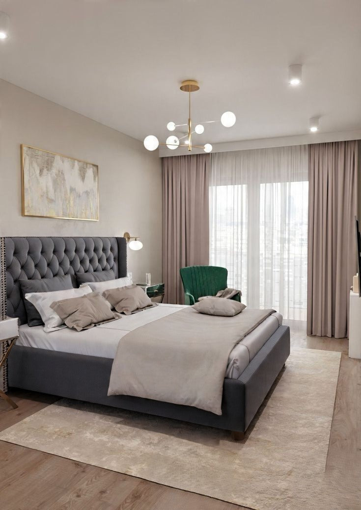 Luxurious Tufted Bed with Elegant Design Features