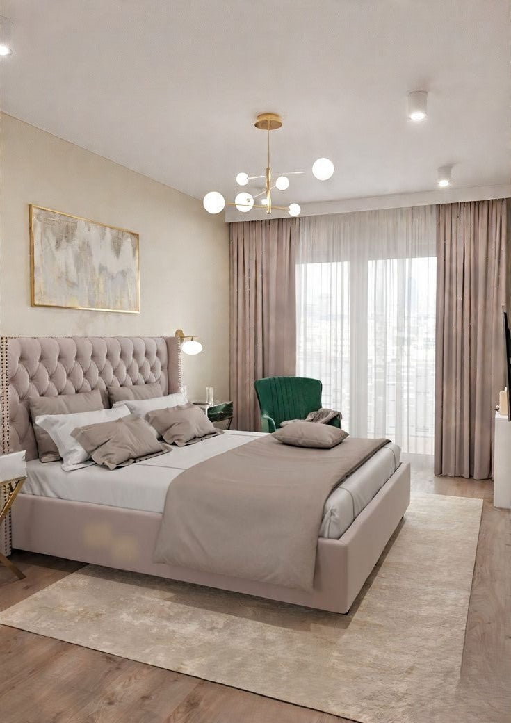 Luxurious Tufted Bed with Elegant Design Features