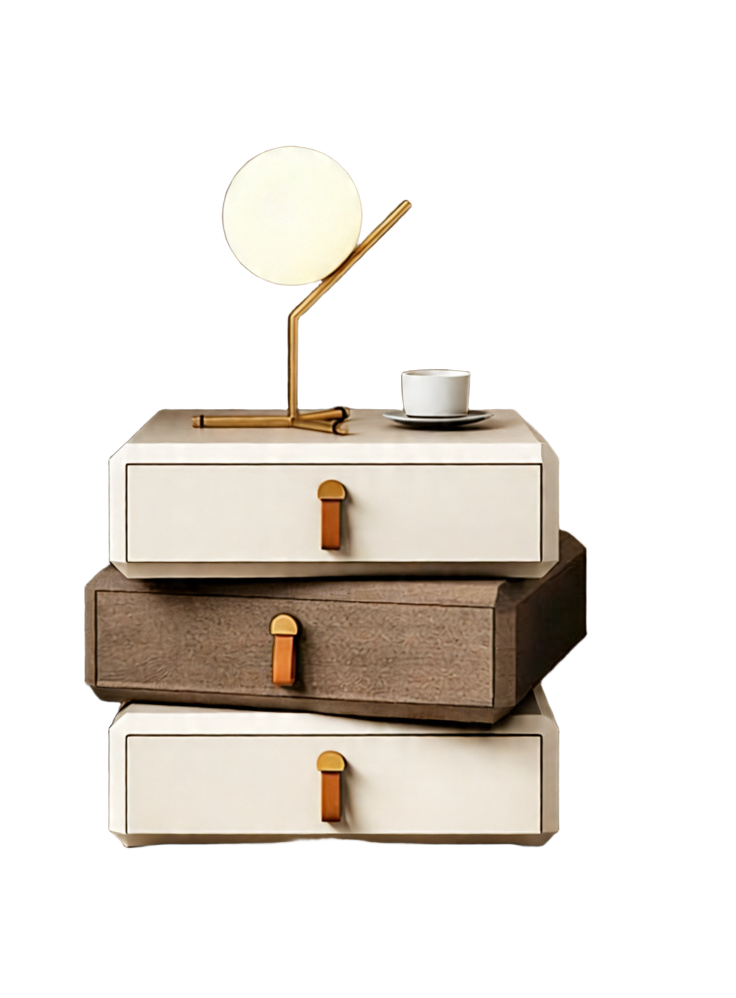 Modern Multi-Tone Nightstand with Storage