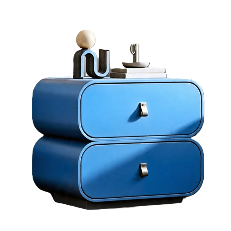 Modern Slumber Blue Nightstand with Sleek Draw